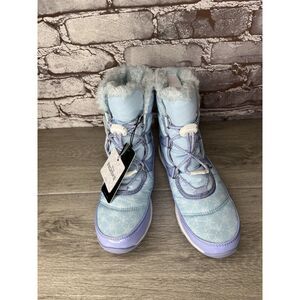 Disney X Sorel Z52113 Blue Whitney Short Frozen 2 Elsa Snow Boot Girls 5 US/37EU